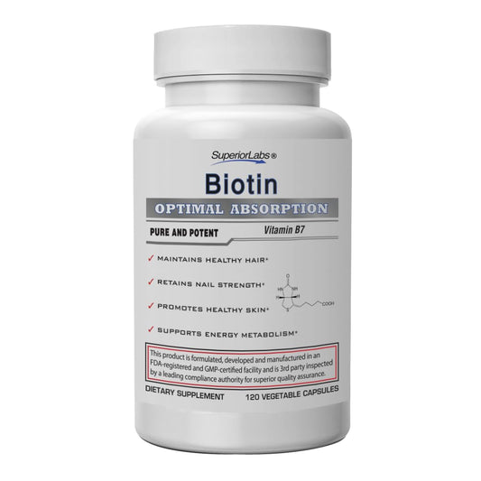 Hero image of Superior Labs Biotin 5000 mcg Non-GMO with 120 veggie capsules