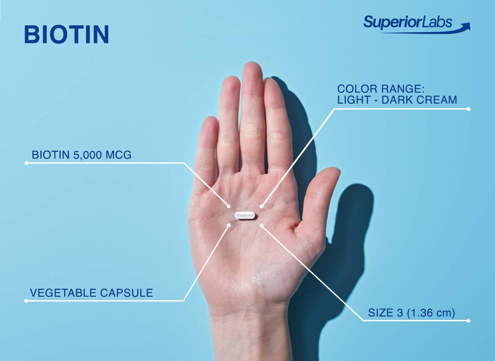 Biotin 5000 mcg for healthy skin and energy