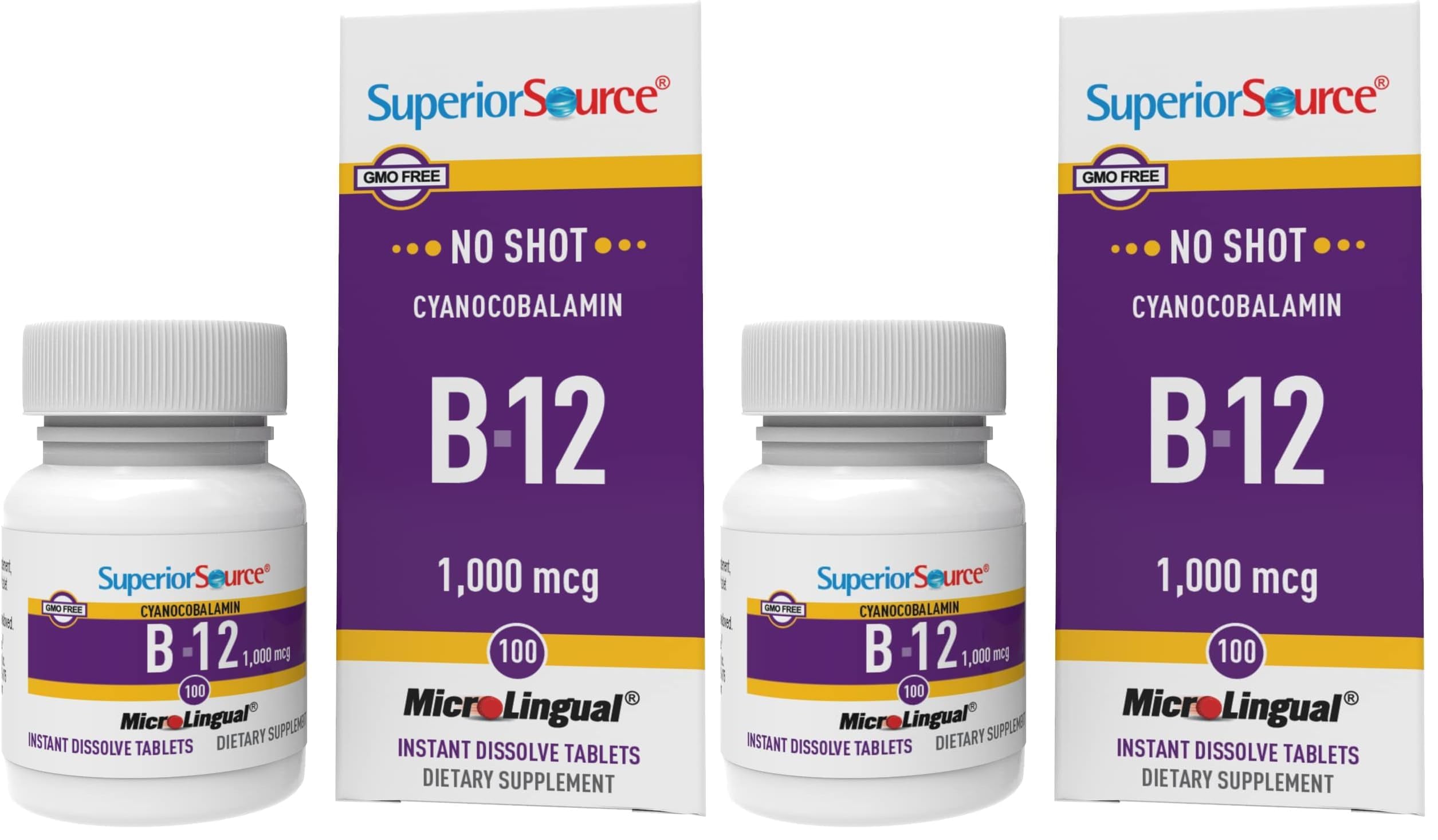 No Shot B-12 1000 mcg cyanocobalamin tablet front view