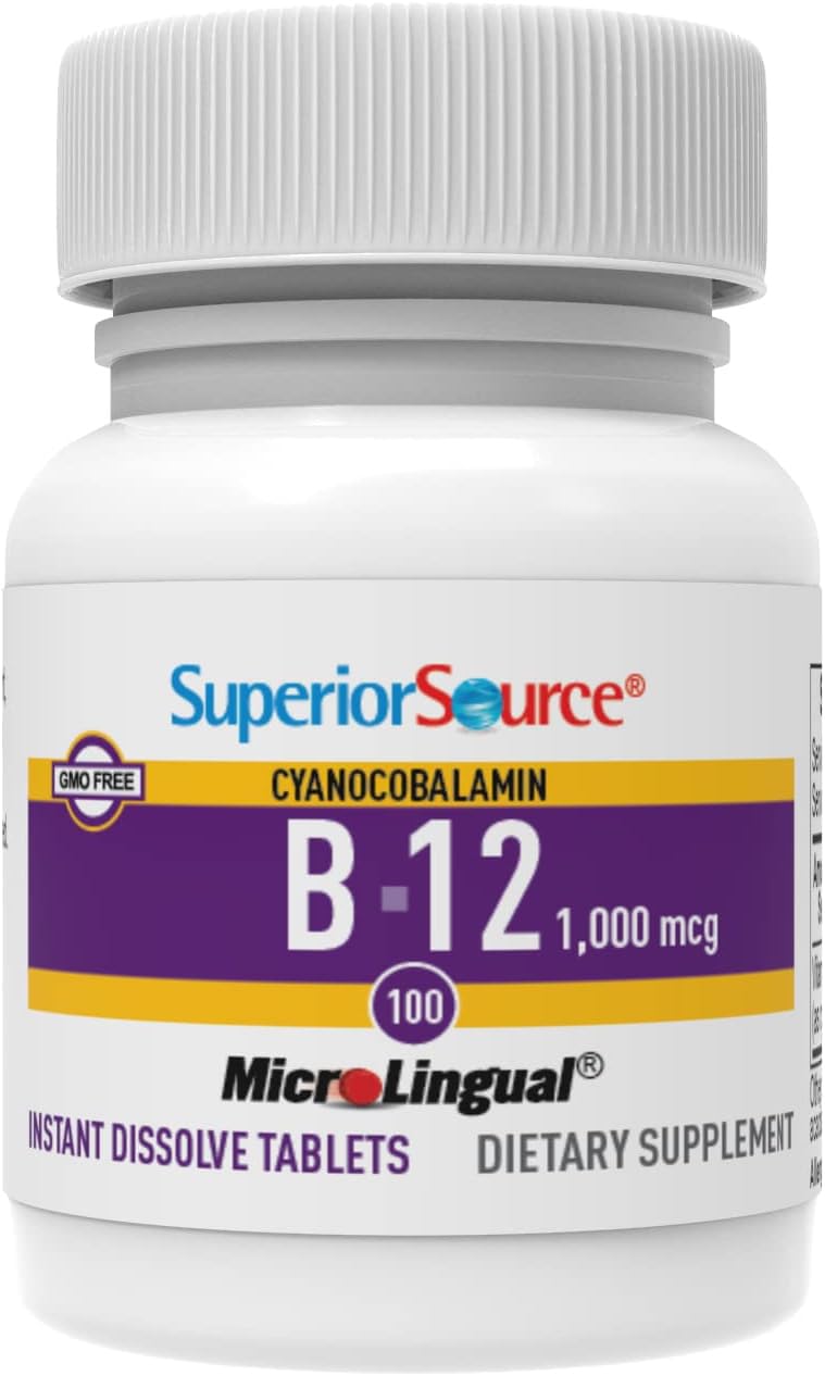 Hero image of sublingual B-12 tablets dissolving