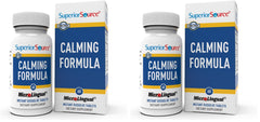 Calming Formula 60-count microlingual tablets featuring L-Theanine and melatonin