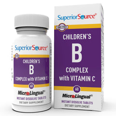 Box and bottle of Superior Source Children's B Complex with Vitamin C