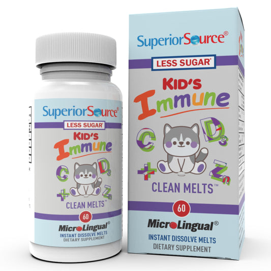 Front packaging of Superior Source Kid's Immune Clean Melts bottle