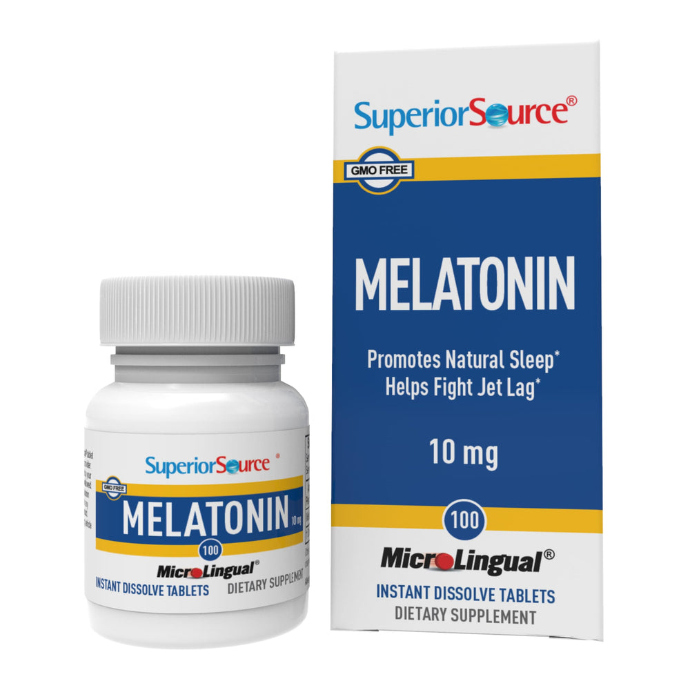 Melatonin 10 mg dissolving tablet placed under the tongue for fast absorption