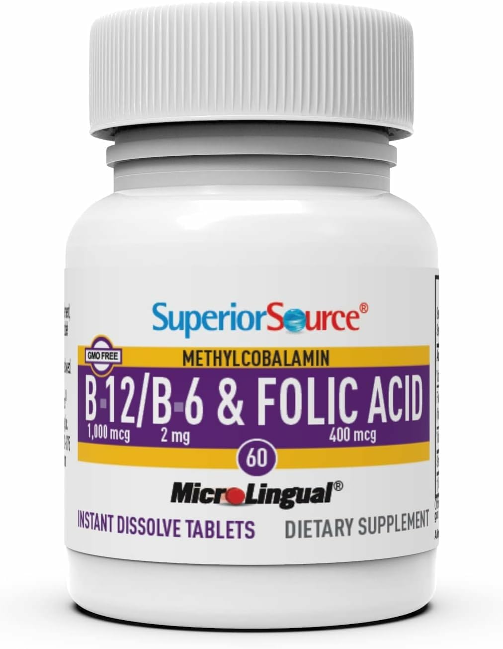 Label showing Vitamin B-12 Methylcobalamin 1000 mcg information