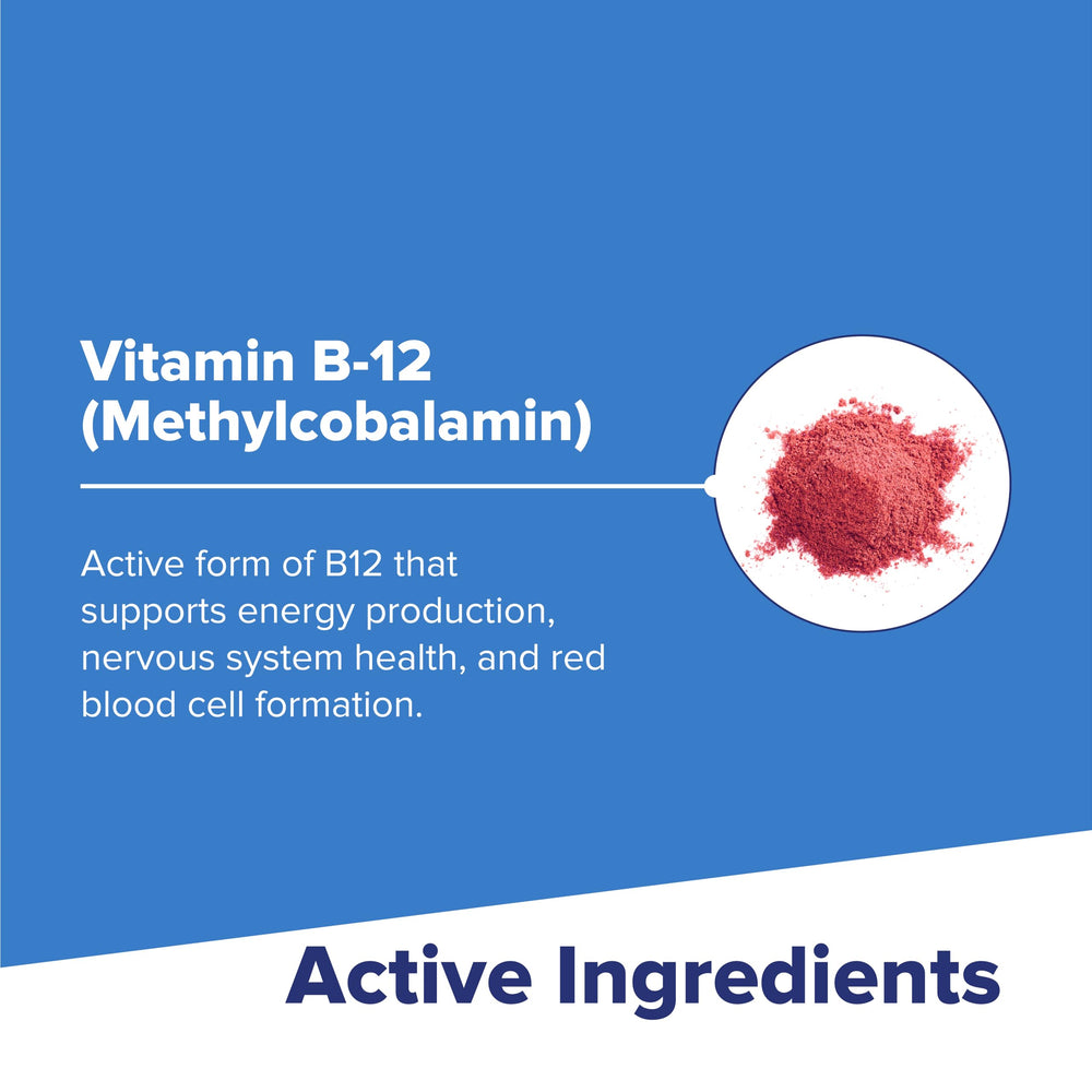 Concept image of energy and brain health benefits with B-12
