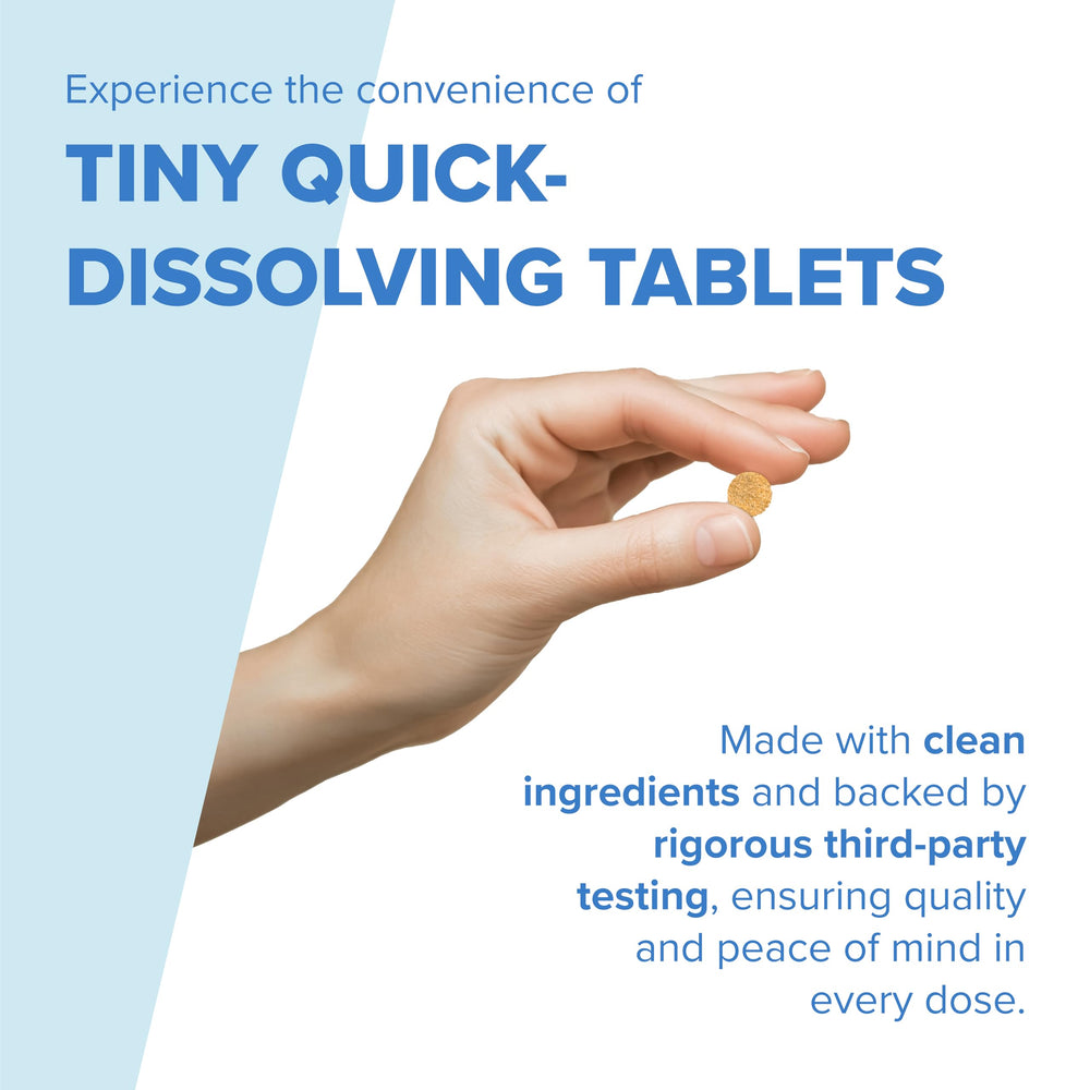 MicroLingual tablets dissolving under the tongue