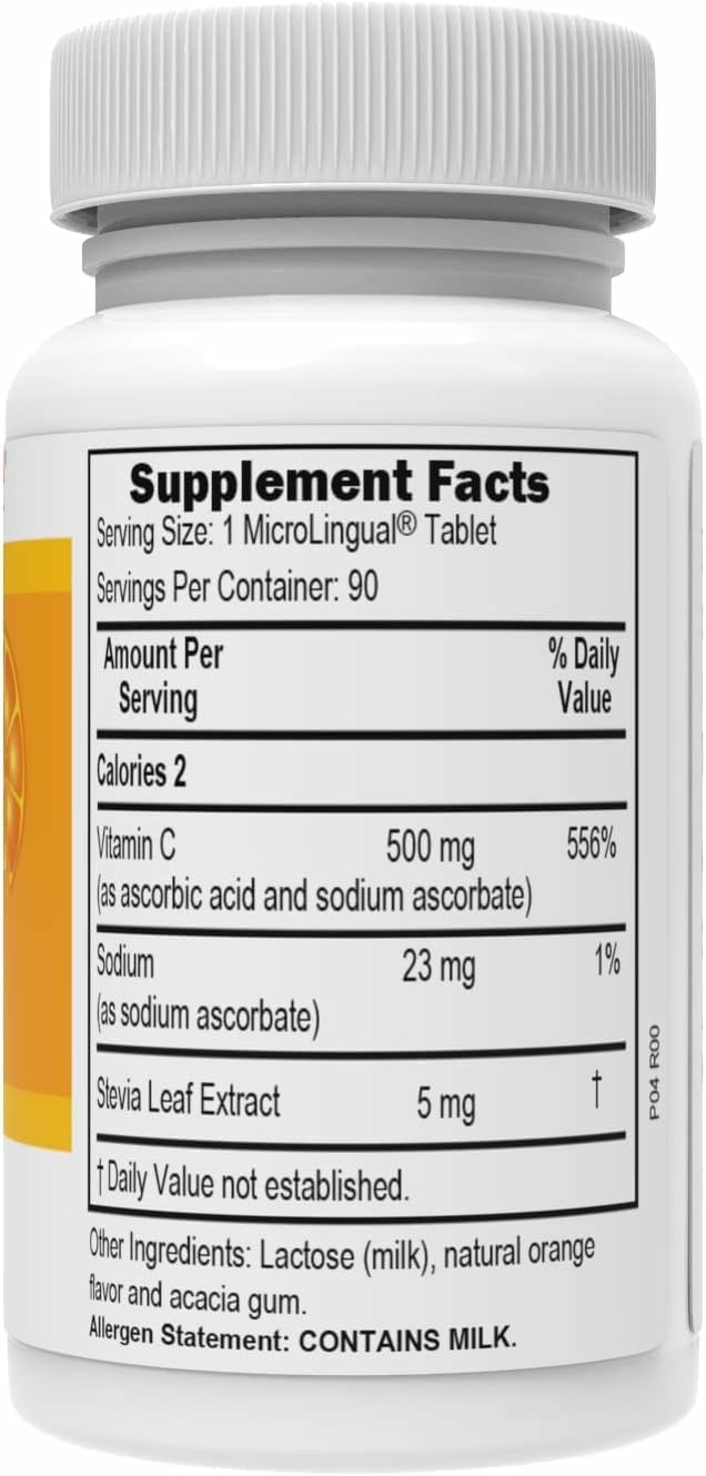 Close-up of a dissolving Vitamin C MicroLingual tablet