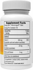 Close-up of a dissolving Vitamin C MicroLingual tablet