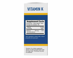 Packaging for Superior Source Vitamin K 100 mcg pack of 2