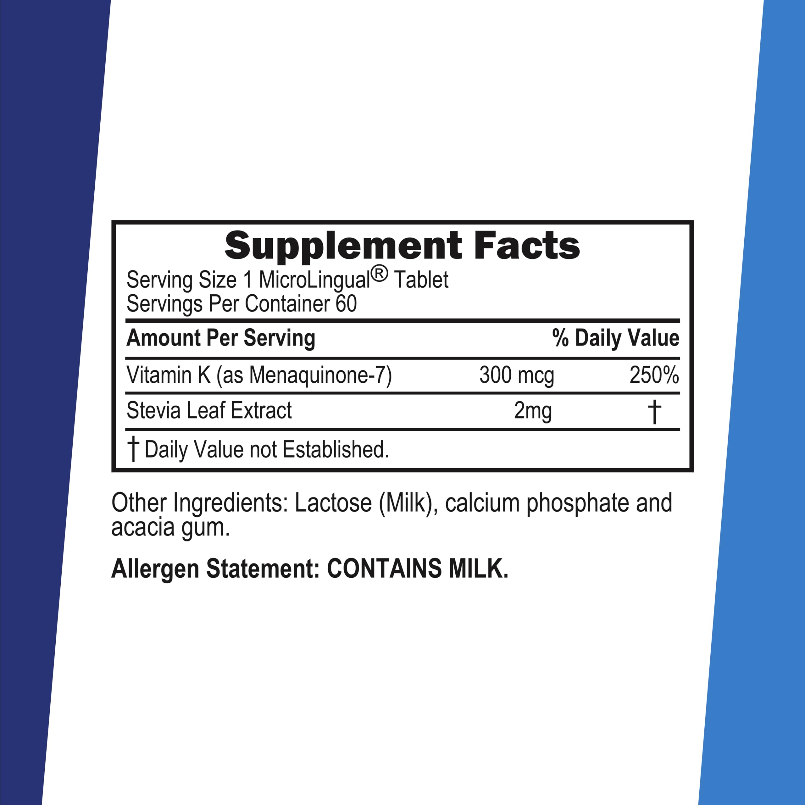 Close-up of a Vitamin K2 MK-7 tablet