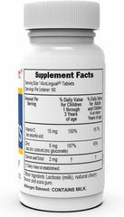 Back panel with supplement facts for Zinc Lozenjets