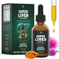 Front label of Super Liver bottle featuring Milk Thistle