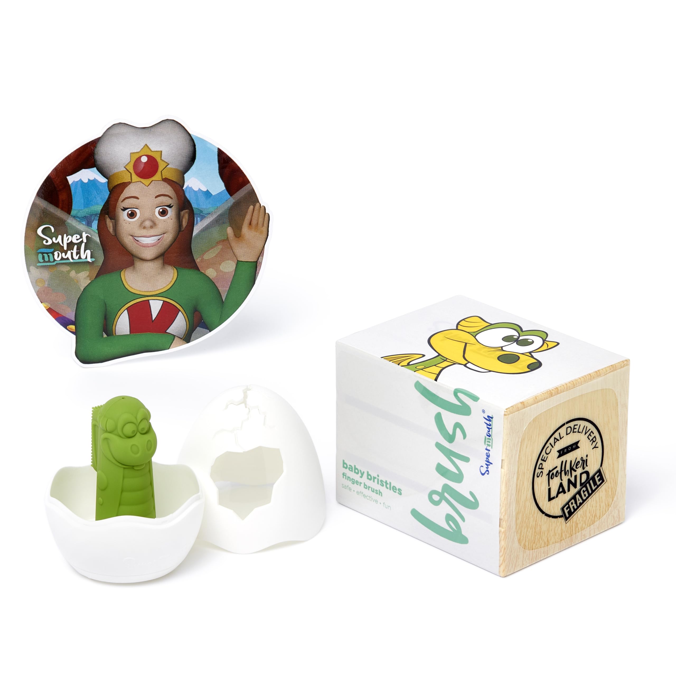 SuperMouth Bristles Baby Finger Brush with soft silicone bristles