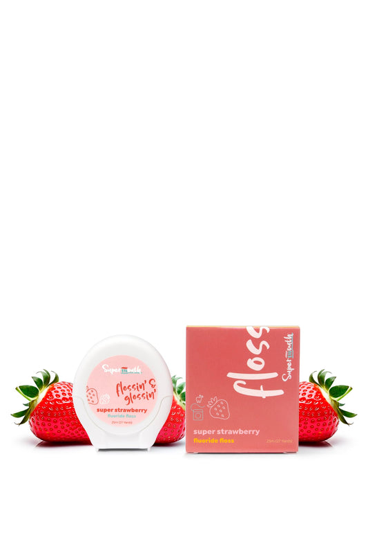 Front view of SuperMouth Fluoride Floss packaging