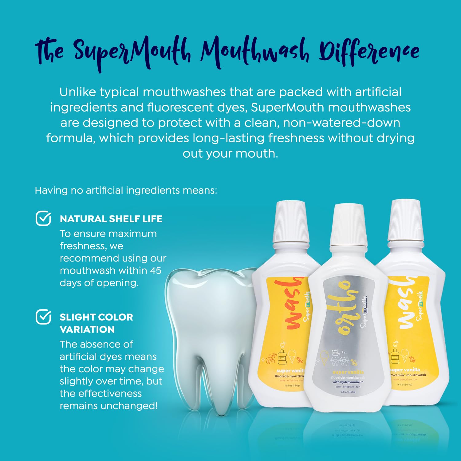 Illustration of enamel remineralization and balanced oral microbiome