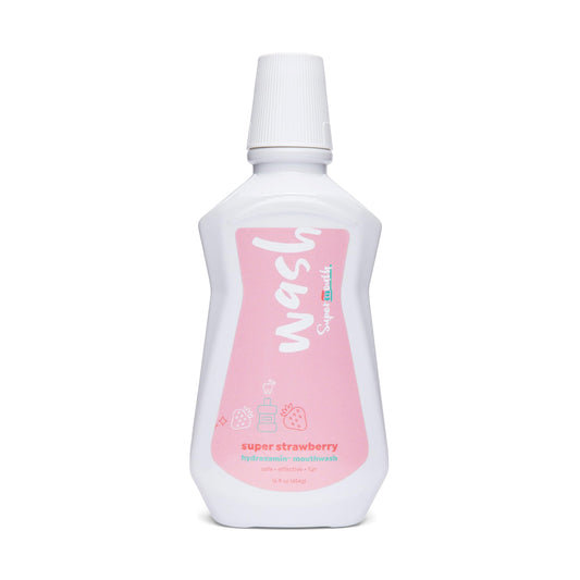 Hero image of SuperMouth fluoride-free mouthwash bottle.