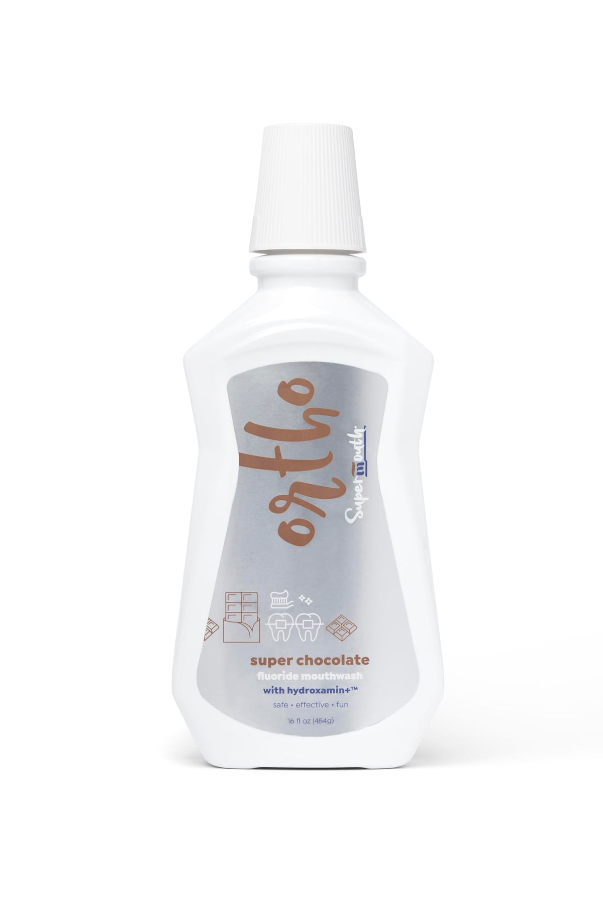 Mint-flavor SuperMouth Ortho Mouthwash bottle