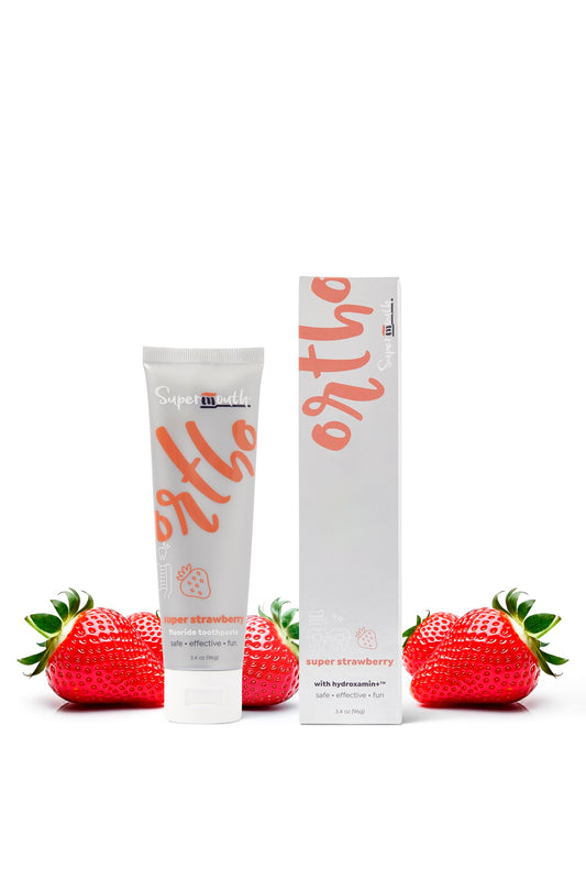 SuperMouth Ortho Toothpaste tube designed for braces and aligners