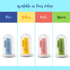 Four color options: pink, yellow, green, blue