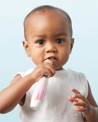 Close-up of ultra-soft bristles for delicate baby gums