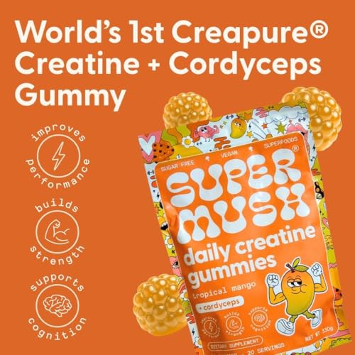 SuperMush Cordyceps 10:1 extract label highlighting adaptogen-like support