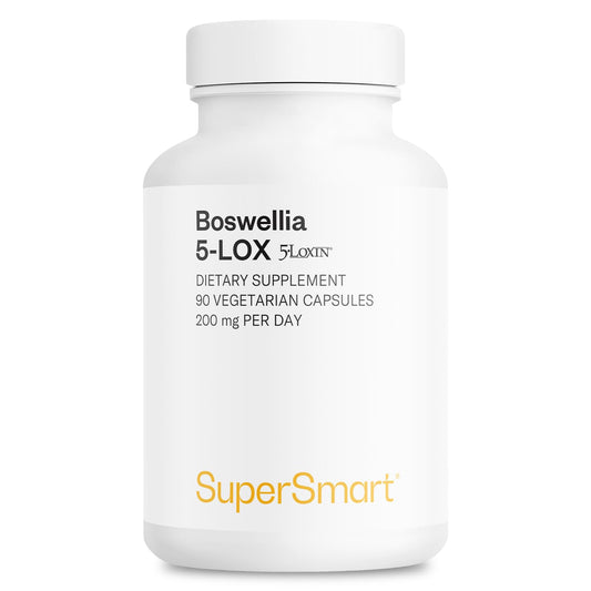 Bottle of Supersmart 5-Loxin 200mg per Day (90 vegetarian capsules) label