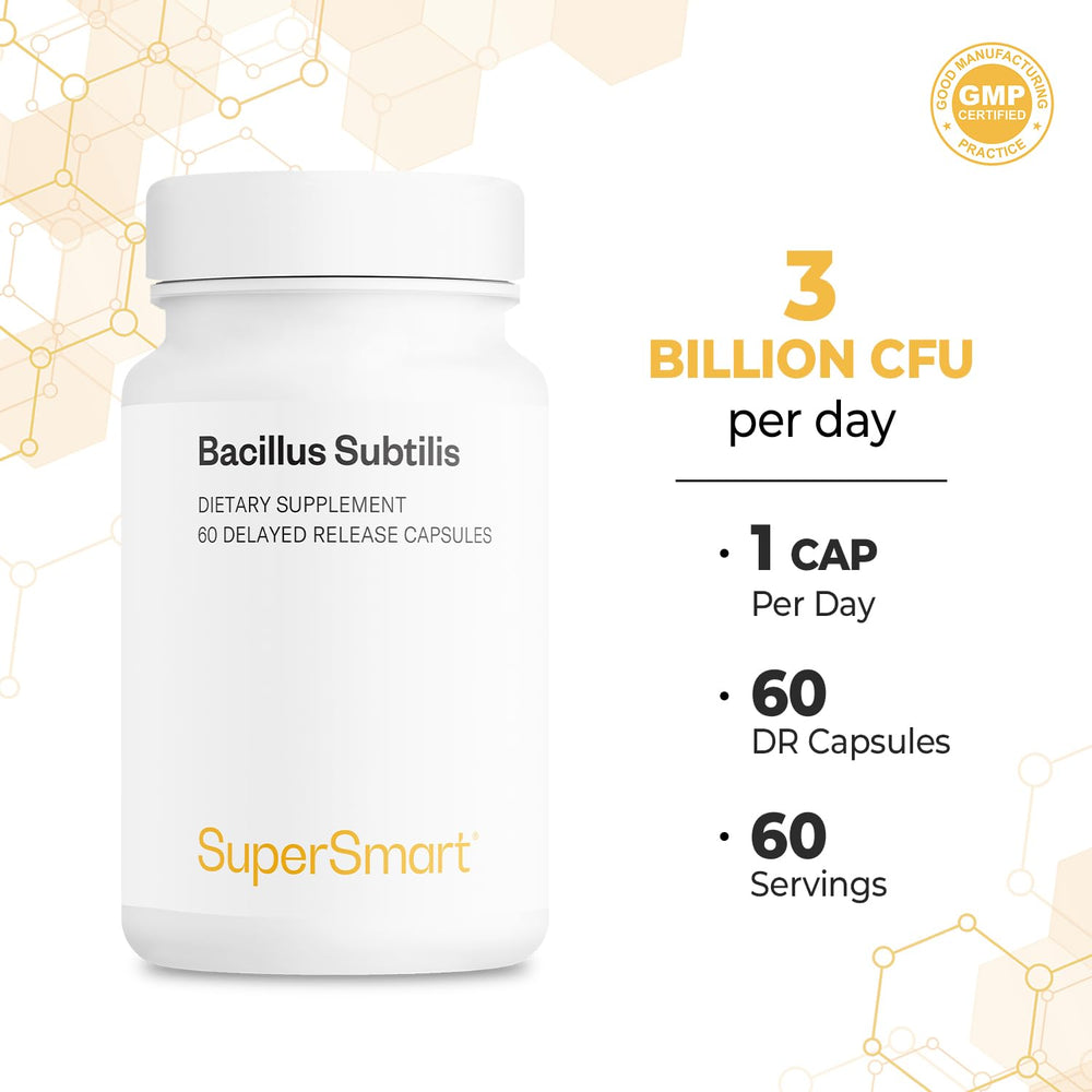 60 capsules count for Supersmart Bacillus subtilis probiotic