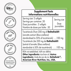 DeltaGold Vitamin E tocotrienols ingredient graphic showing 90% delta tocotrienols
