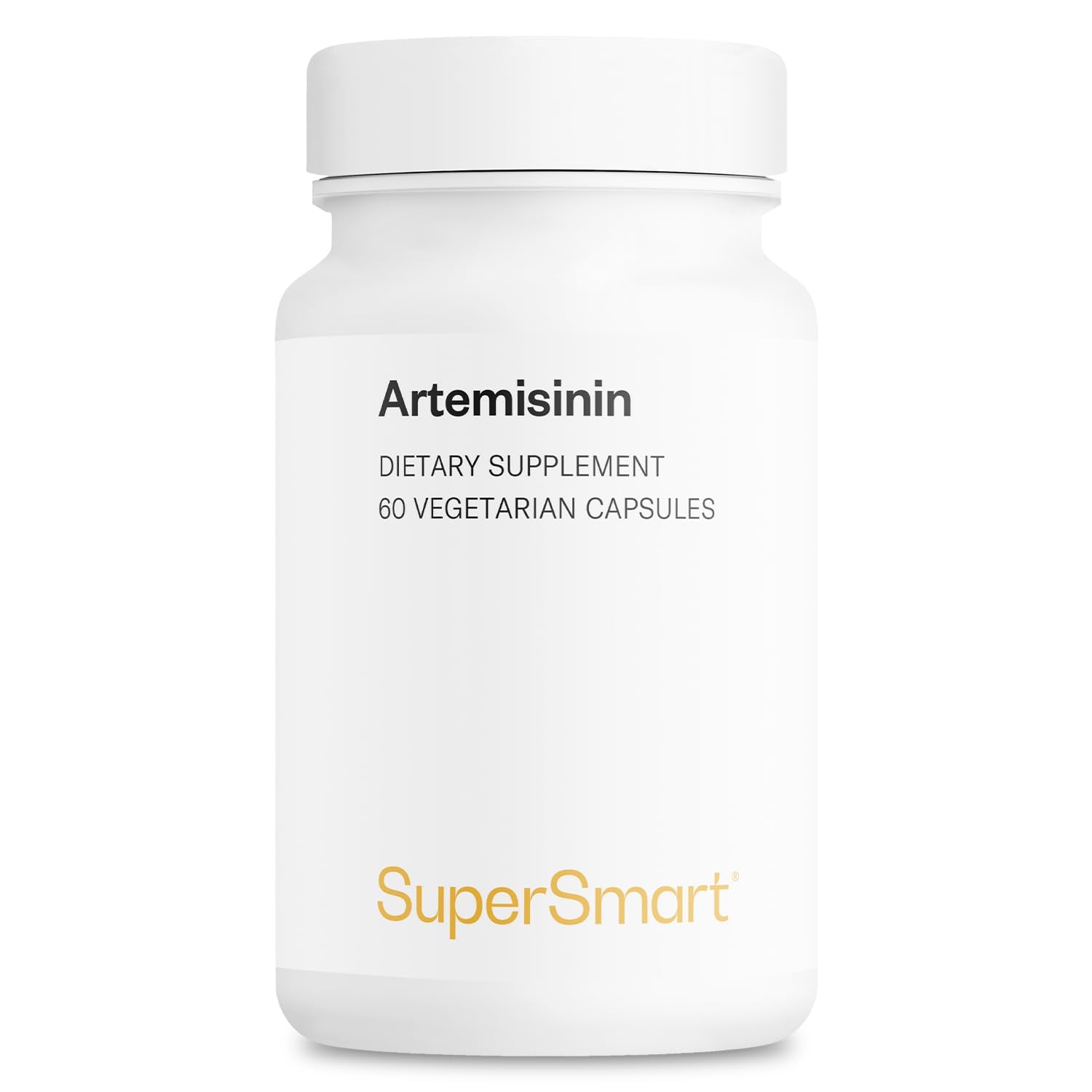 Supersmart Artemisinin supplement bottle – 300 mg per day, 98% artemisinin, 60 vegetarian capsules