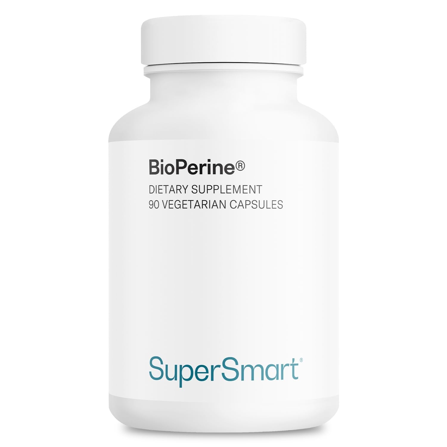 Front label of Supersmart Bioperine 30mg daily bottle