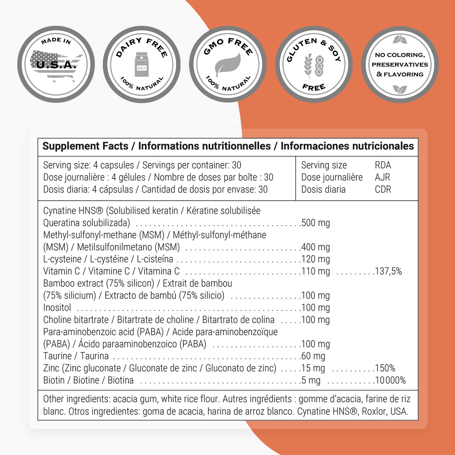 Biotin and MSM components in Supersmart formula