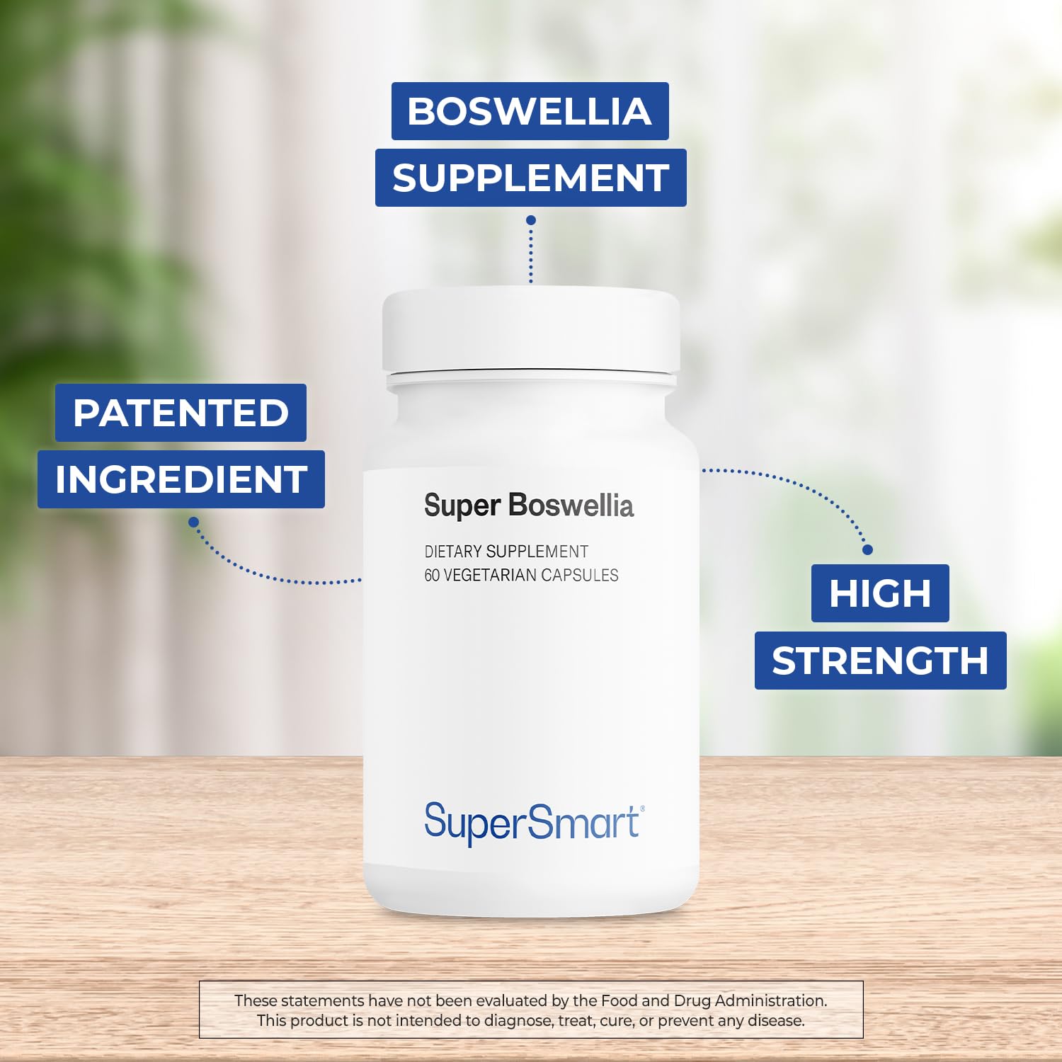 Non-GMO, gluten-free, vegan-friendly Supersmart Boswellia bottle