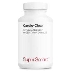 Front view of Supersmart Cardio Clear garlic EDTA supplement bottle