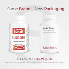 Close-up of Supersmart Cardio Clear bottle and label