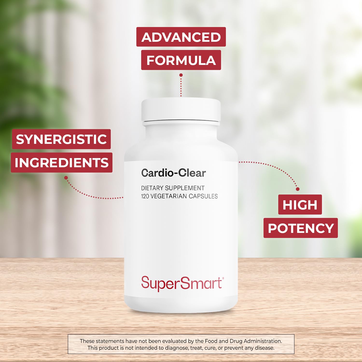 Cardio Clear label highlighting non-GMO and gluten-free attributes