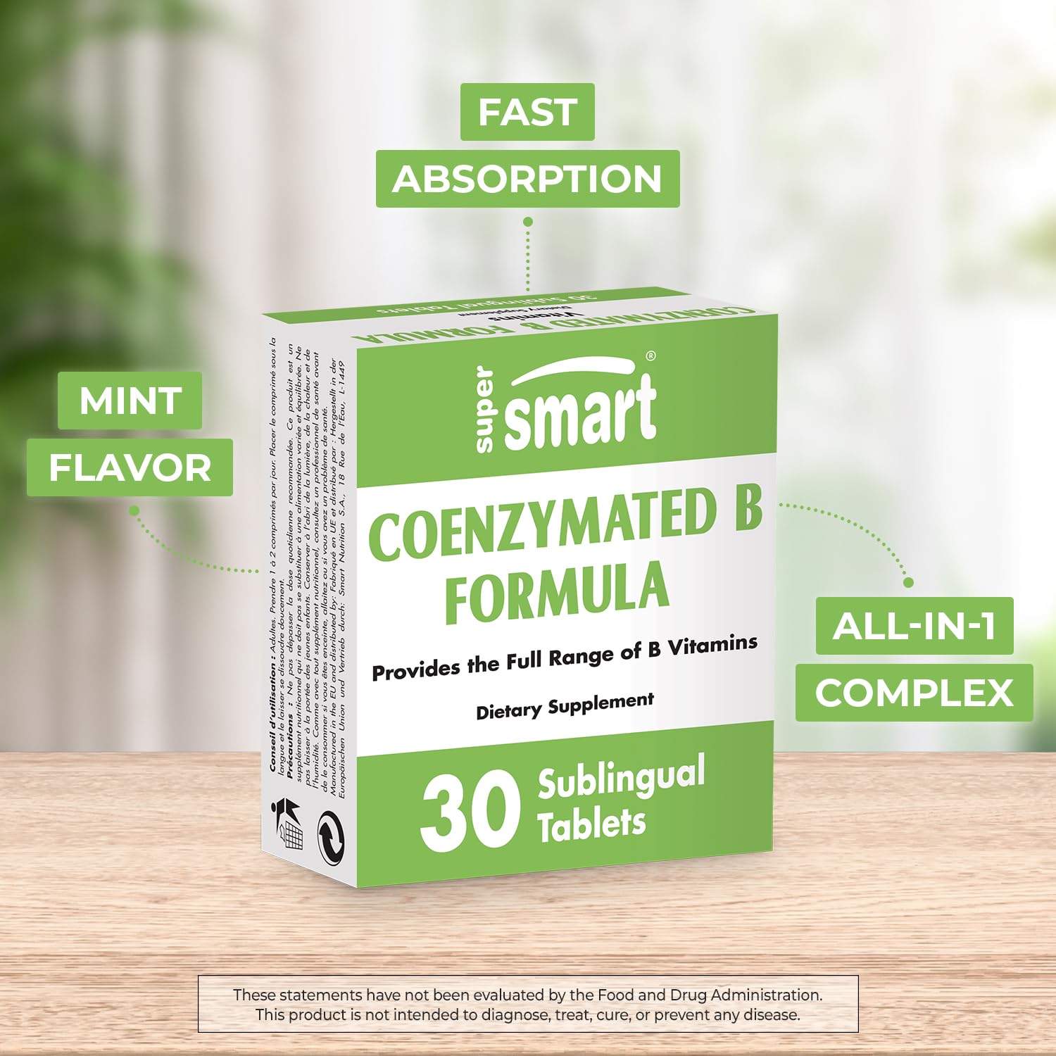 Supersmart Coenzymated B Formula bottle front label