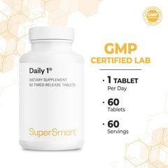 Close-up of ingredients listed for Supersmart Daily 1 Timed Release