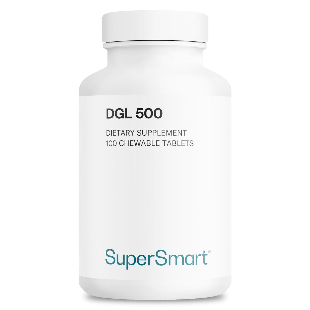 Supersmart DGL orange-flavored chewable tablets – 100-count bottle