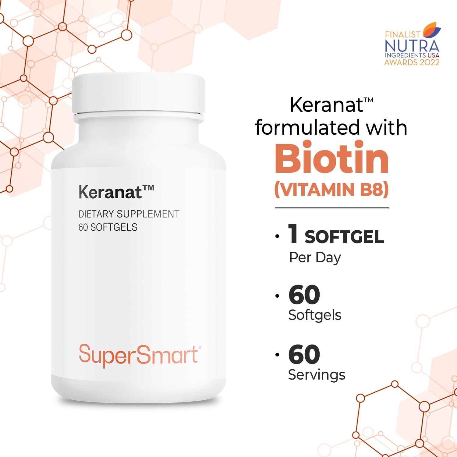 Keranat with vitamin B6 and B8 close-up for nutrient support.