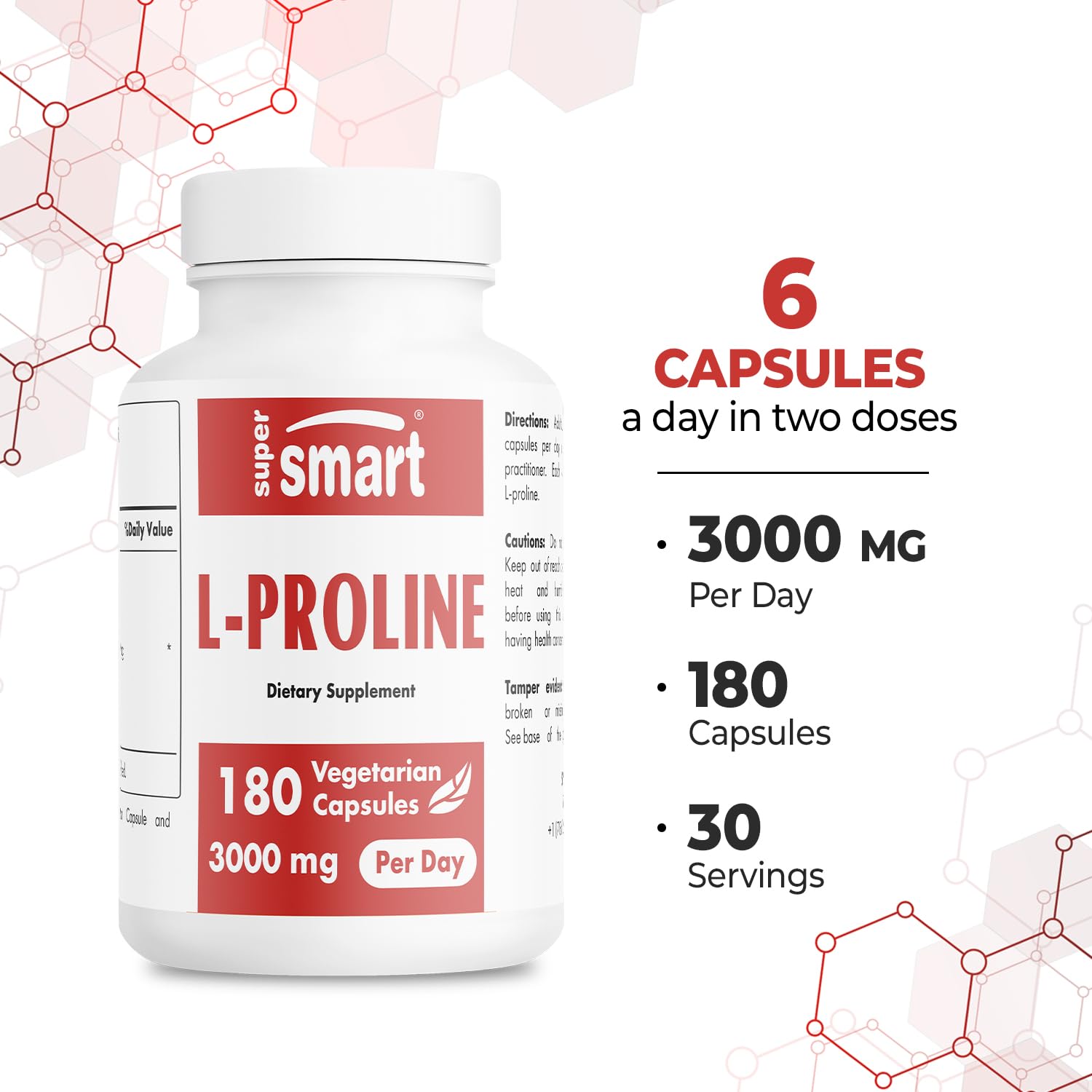 Dosage: 6 capsules per day (500 mg each)