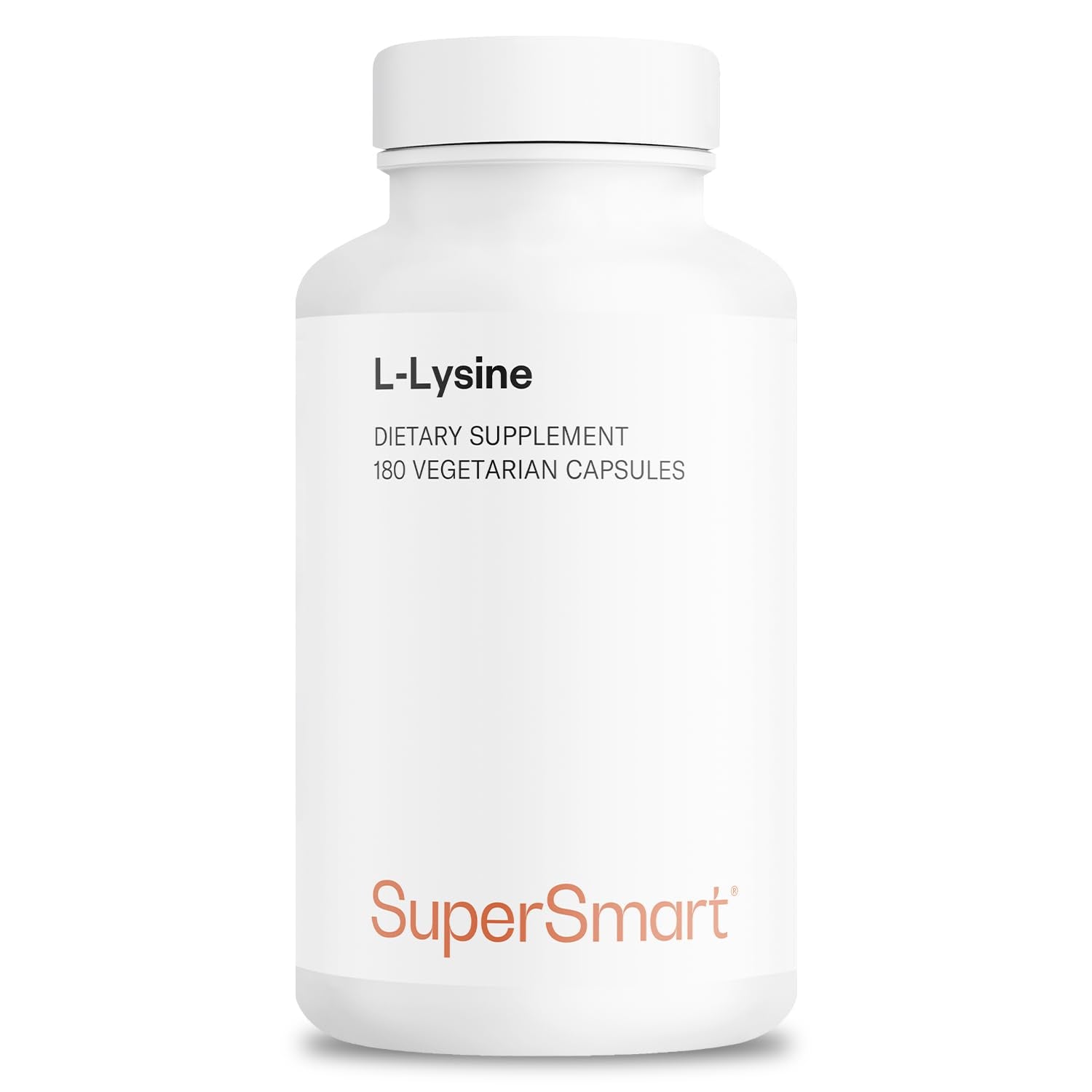 Hero image of Supersmart L-Lysine 6000mg per day bottle with 180 vegetarian capsules