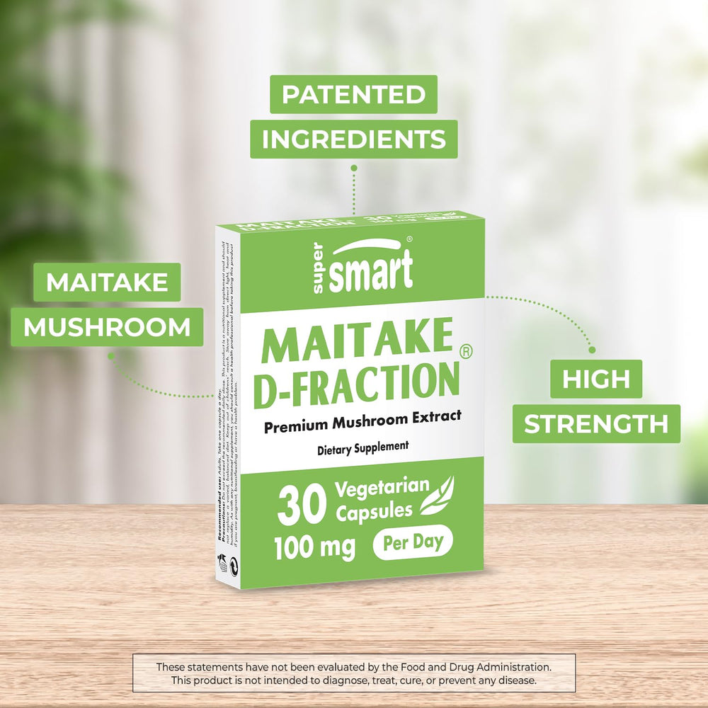 Close-up of Maitake D-Fraction Pro capsules