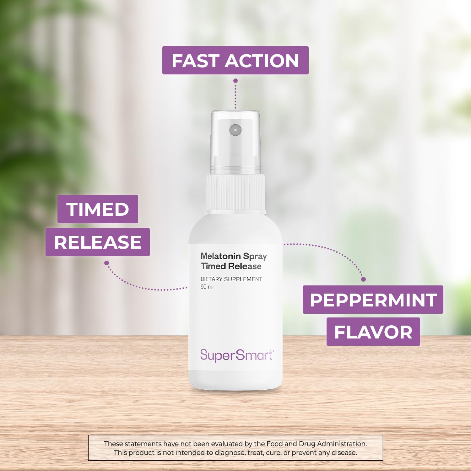 Ingredients panel for Supersmart Melatonin Spray