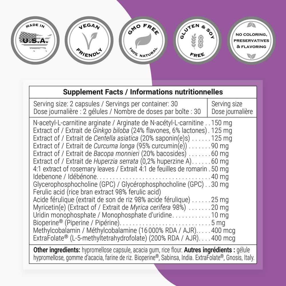 Non-GMO and Gluten Free label for Neurex