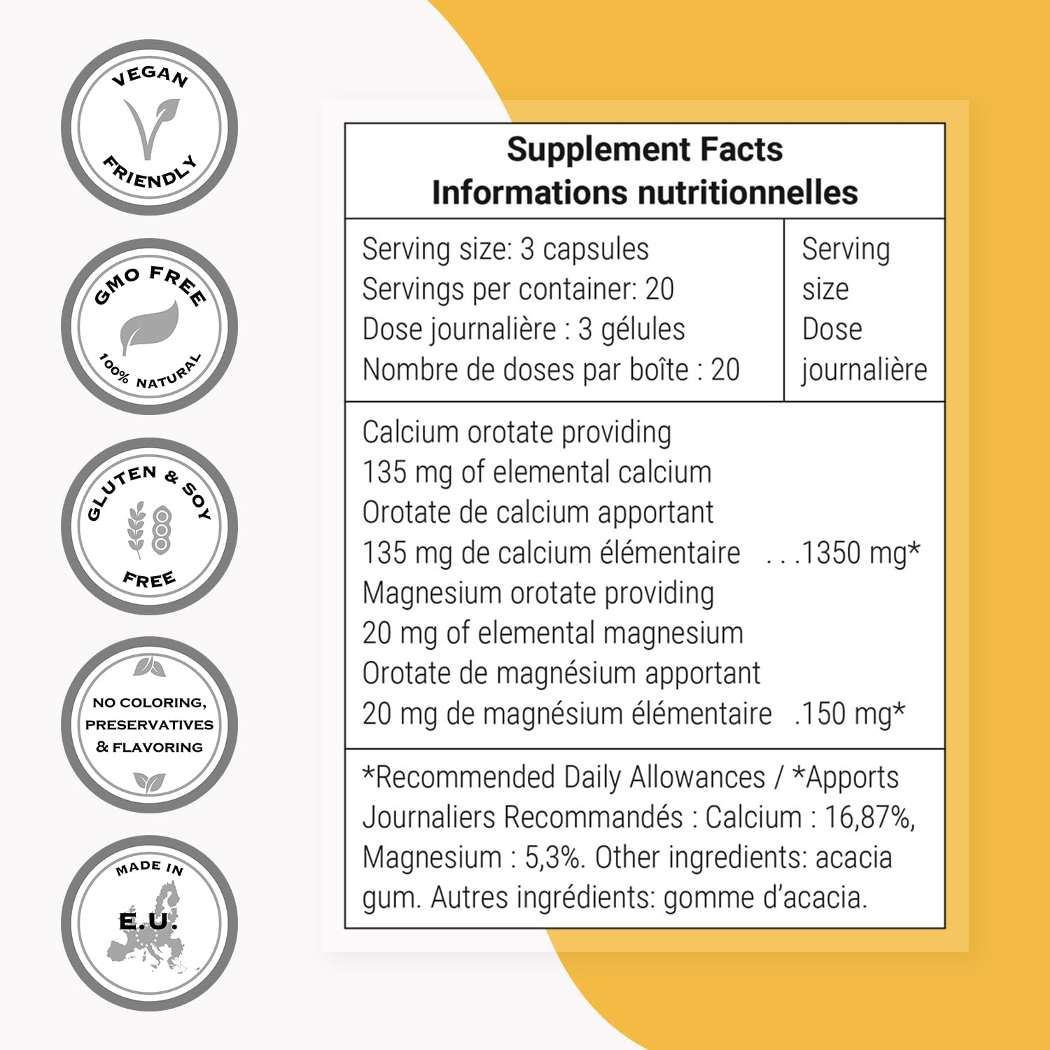 Icons indicating non-GMO and gluten-free attributes