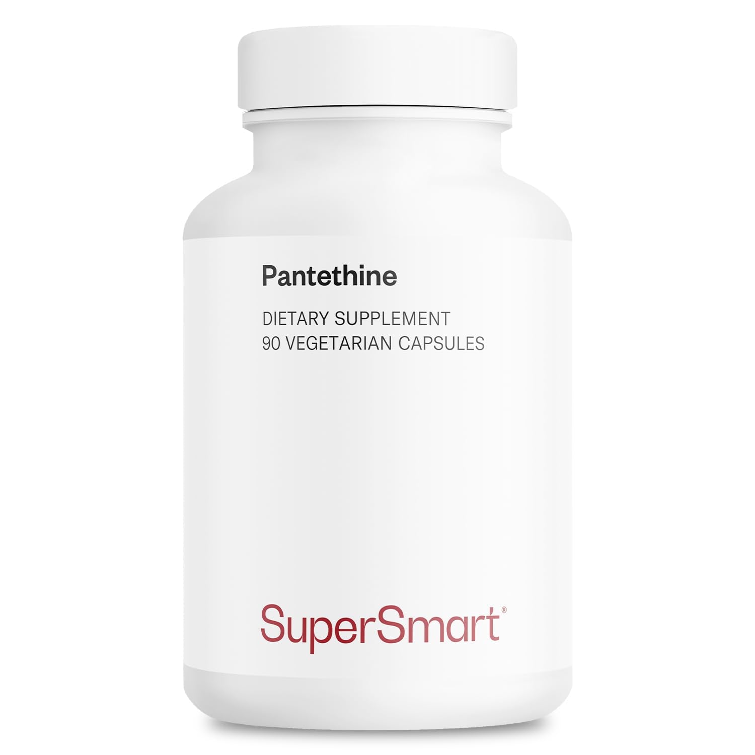 Product bottle label for Supersmart Pantethine 600 mg per day