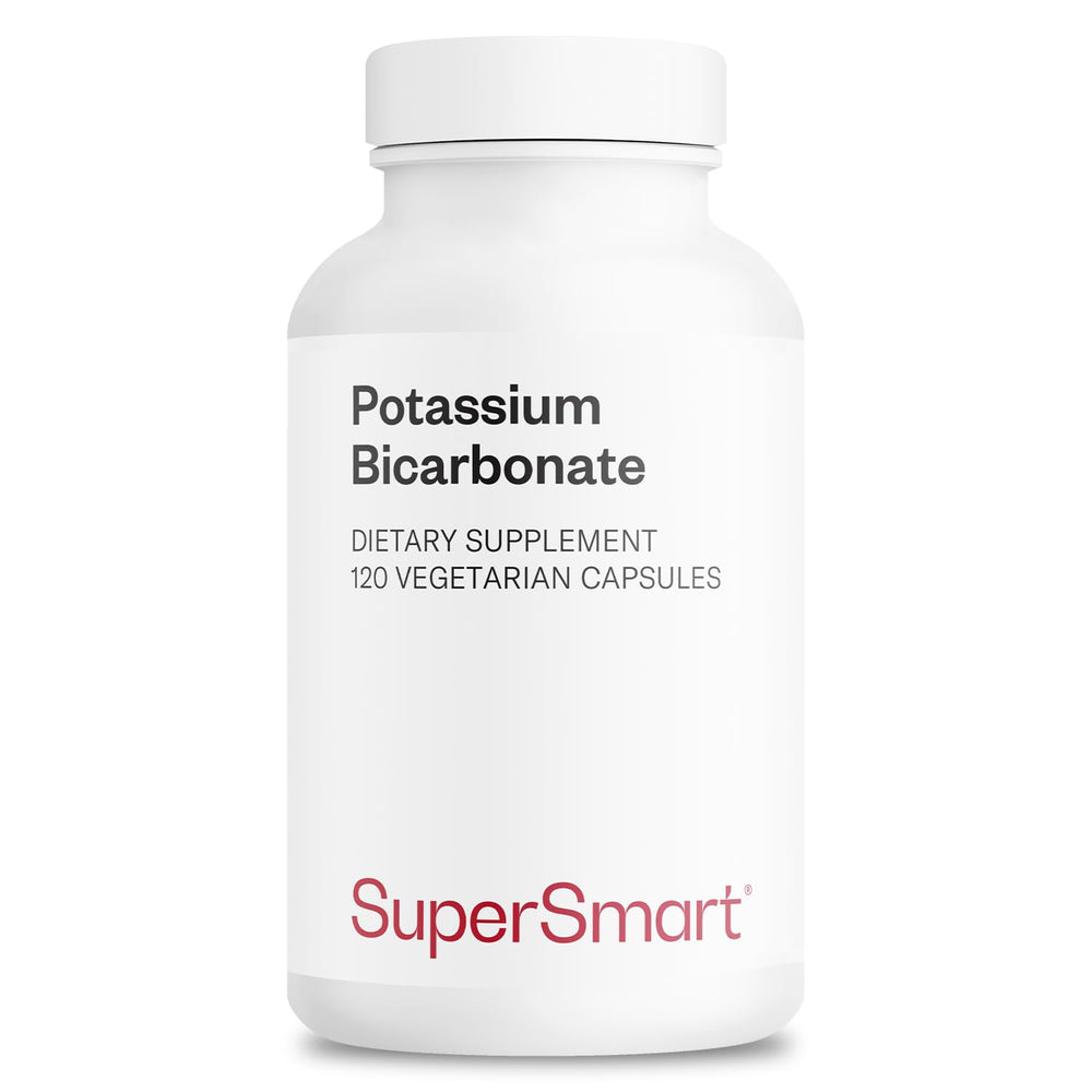 Front view of Supersmart Potassium Bicarbonate bottle - 120 vegetarian capsules