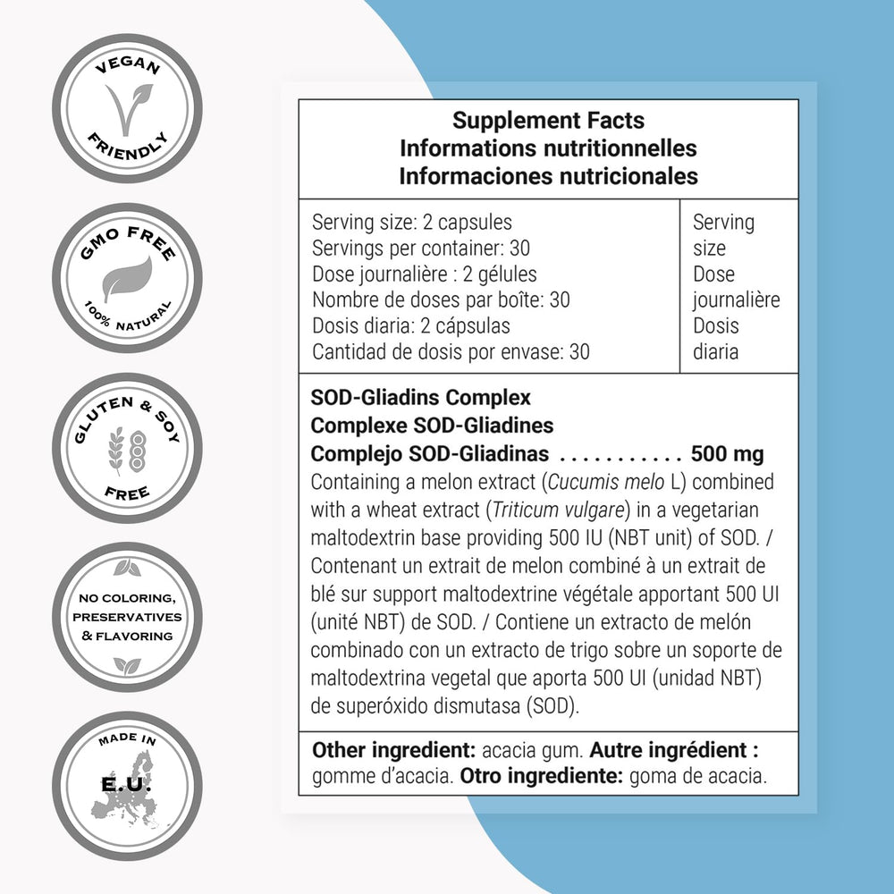 Gluten-free Non-GMO vegan supplement packaging