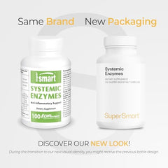 Front view of Supersmart Systemic Enzymes bottle